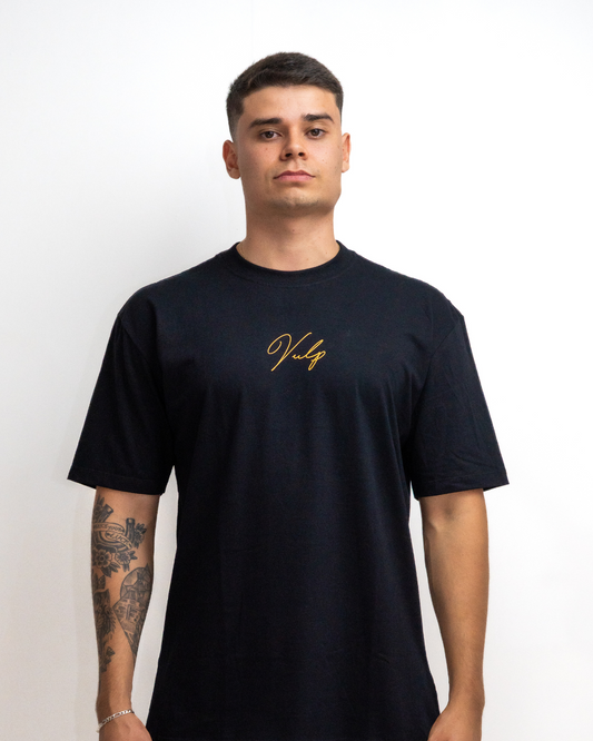 Camiseta Vulp Streetwear preta/laranja